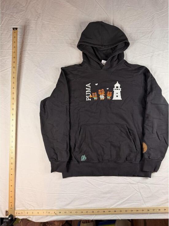 Puma Other - PUMA Animal Crossing Tom Nook Men's Black Pullover Hoodie L Fleece Graphic